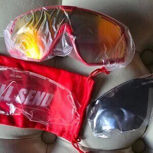 FULL SEND BY NELKBOYS RED PIT VIPER SUNGLASSES CASE INCLUDED EXTRA SHADES COLORS